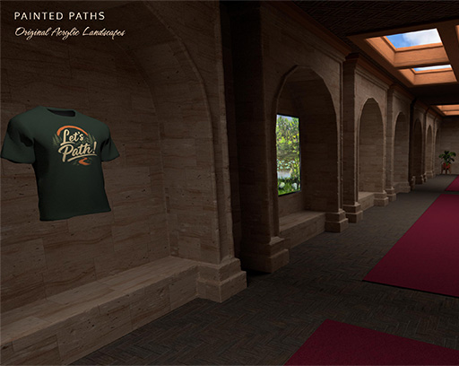 Atmospheric view of the completed Painted Paths gallery