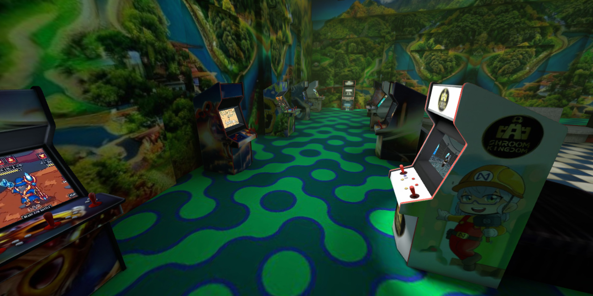 A 3D room for hosting live radio broadcasts and engaging with guests